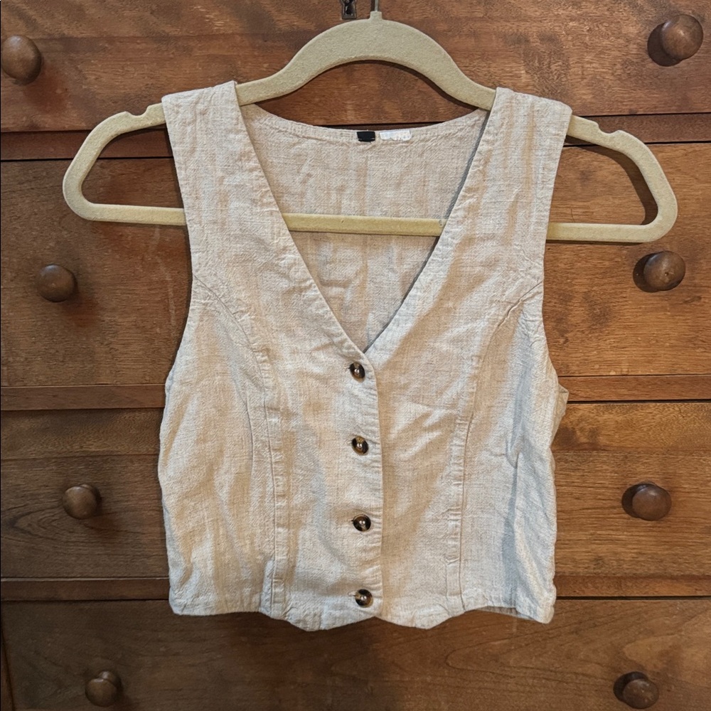 Linen Button-Up Vest